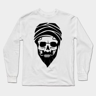 Skull Wearing Turban Long Sleeve T-Shirt